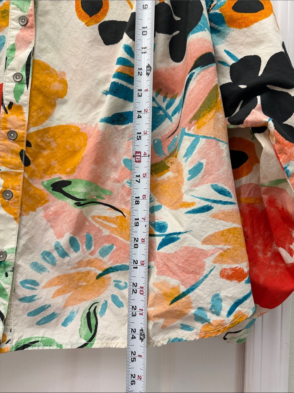Anthropologie Multicolor Floral Button-Front Blouse. - Picture 7 of 8